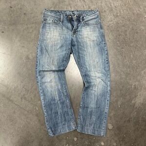 sick pair of buffalo blue denim jeans with nice fading throughout
